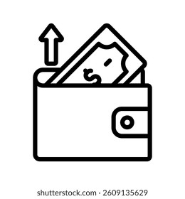 Expense Line Vector Illustration On White Background.