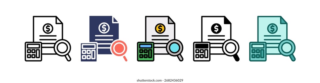 Expense Management Icon Multiple Vector Illustration