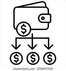 Expense Outline Icon Illustration Vector
