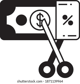 Expense Percentage Vector Glyph Icon Design, Compulsory Financial charges and Taxation Symbol on White Background, Levy Sign, Taxes Deduction, Income and Tax Portion Concept, 