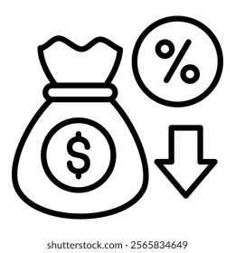 Expense Reduction Icon Element For Design