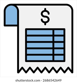 Expense Report Blue Black Single Icon Illustration