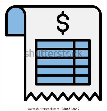 Expense Report Blue Black Single Icon Illustration