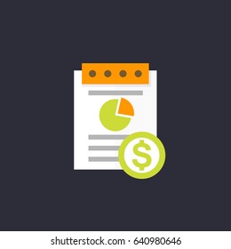 Expense Report Icon, Flat Style