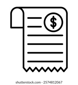 Expense Report icon line vector illustration