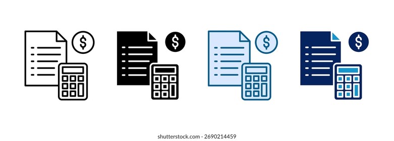 Ícone de Relatório de Despesas Definir Coleção de Vários Estilos