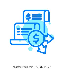 Ícone Do Relatório De Despesas Na Ilustração Do Vetor De Forma