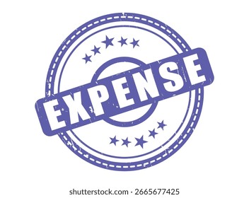 Expense Rubber Stamp Seal with a Star Border