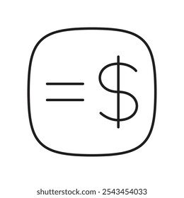 Expense Split Icon with Equal Sign and Dollar Symbols for Group Expenses