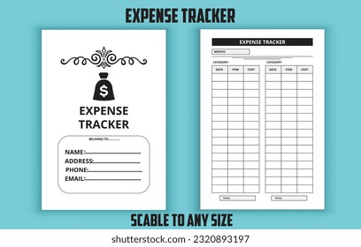 Expense tracker. buy and sales tracker and organizer. Low content kdp interior design template