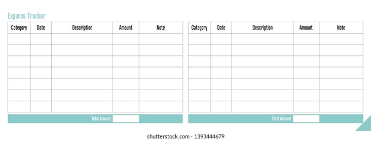 Expense Tracker - Horizontal - Half of A4