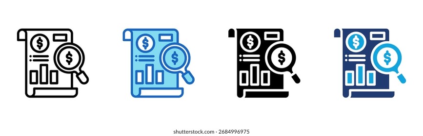 Expense Tracker icon Multi Style Vector Illustration