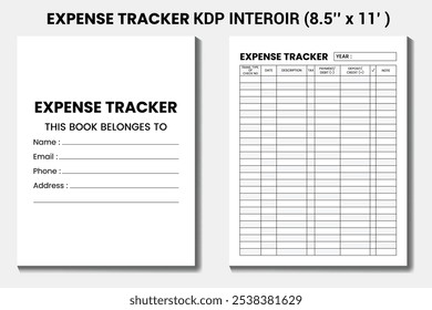 projetos interiores KDP de rastreador de despesas