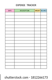 Expense tracker planner page a4 size, printable page for diary, notebook, organiser