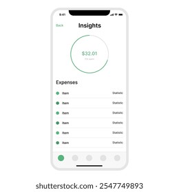 Expense Tracking App Screens with Charts