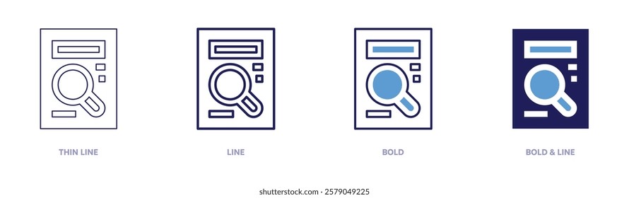 Expense tracking icon in 4 different styles. Thin Line, Line, Bold, and Bold Line. Duotone style. Editable stroke.