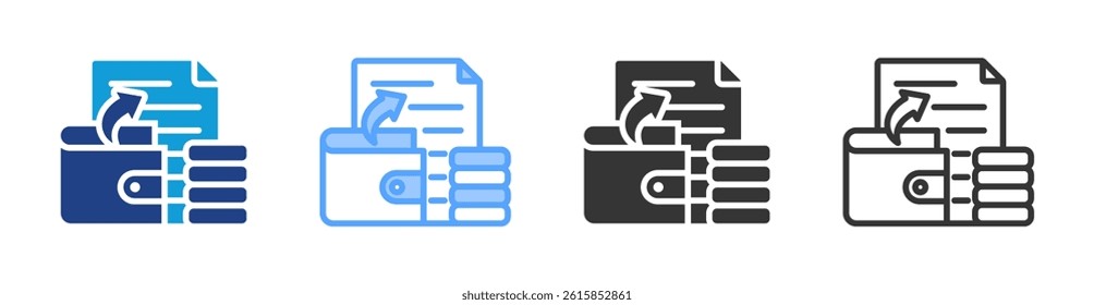 Expense Tracking icon set multiple style collection