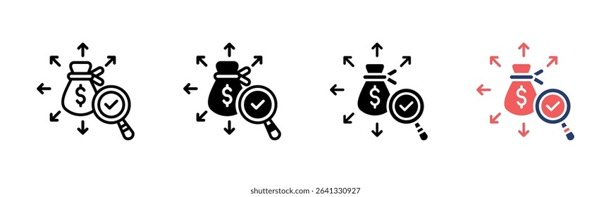 Expense Tracking icon sheet multiple style collection