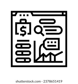 expense tracking line icon vector. expense tracking sign. isolated contour symbol black illustration