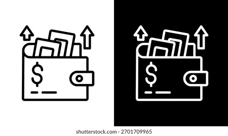 Diseño de conjunto de iconos blancos de gastos