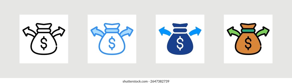 Estilo múltiple del conjunto de Colecciones de iconos de gastos