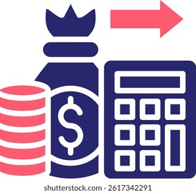 Expenses Icon Fill Vector Illustration