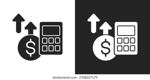 Expenses Icon In Glyph Version On Black And White Background