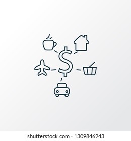 Expenses icon line symbol. Premium quality isolated commercial element in trendy style.