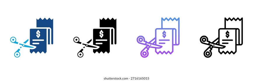 Ícone de despesas Ilustração de vetor de vários estilos
