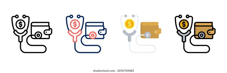 Ícone Despesas definir coleção de vários estilos