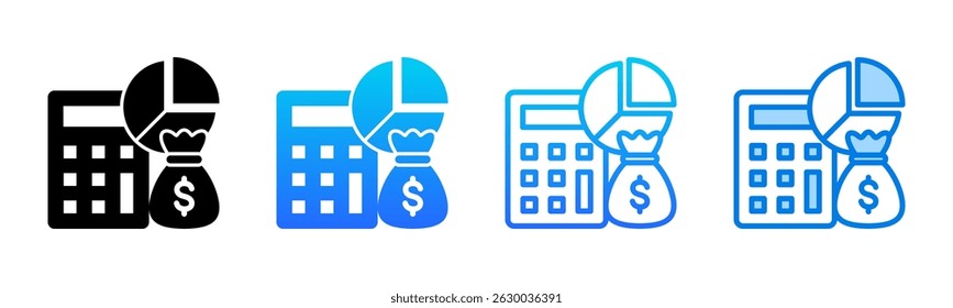 Coleção de vários estilos da folha de ícone Despesas