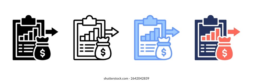 Expenses icon sheet multiple style collection