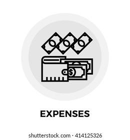 Expenses icon vector. Flat icon isolated on the white background. Editable EPS file. Vector illustration.