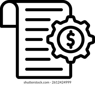 Expenses Management Icon Outline Vector Illustration