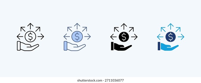 Vetor de Ilustração de Ícone Múltiplo de Despesas