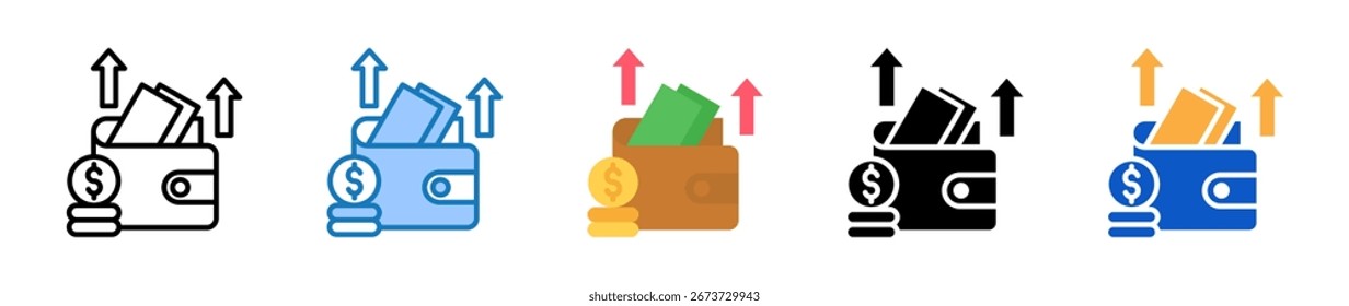 Expenses multiple style icons set design vector illustration.