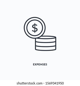Expenses outline icon. Simple linear element illustration. Isolated line Expenses icon on white background. Thin stroke sign can be used for web, mobile and UI.