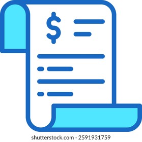 Expenses Report Icon Blue Color Vector Illustration
