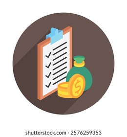 Expenses rounded isometric 3D. use for modern concept, print, UI, UX kit, web and app development. Vector EPS 10, related to education, business, finance, investment.