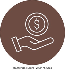 Diseño de iconos de círculo de línea de vectores de gastos