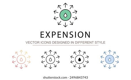 Diseño de icono de expansión con fondo blanco