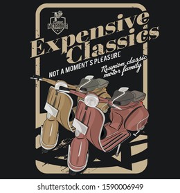 expensive classic, illustration of a classic motorcycle