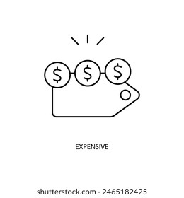 expensive concept line icon. Simple element illustration. expensive concept outline symbol design.