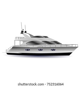 An expensive cruise liner. Yacht for travel. Sea and ocean for people.