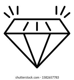 Expensive diamond icon. Outline expensive diamond vector icon for web design isolated on white background