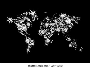 Expensive diamond world template with black background