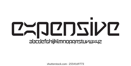 Expensive, Digital technology Minimal modern alphabet fonts. Typography minimalist urban digital neon future creative logo font. vector illustration. Future