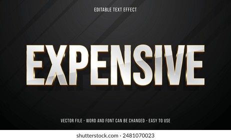 Expensive editable text effect, luxurious editable text 3d style