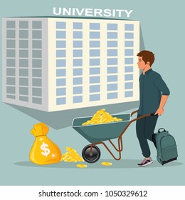 Expensive education concept, vector illustration