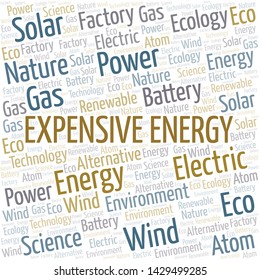 Expensive Energy word cloud. Wordcloud made with text only.